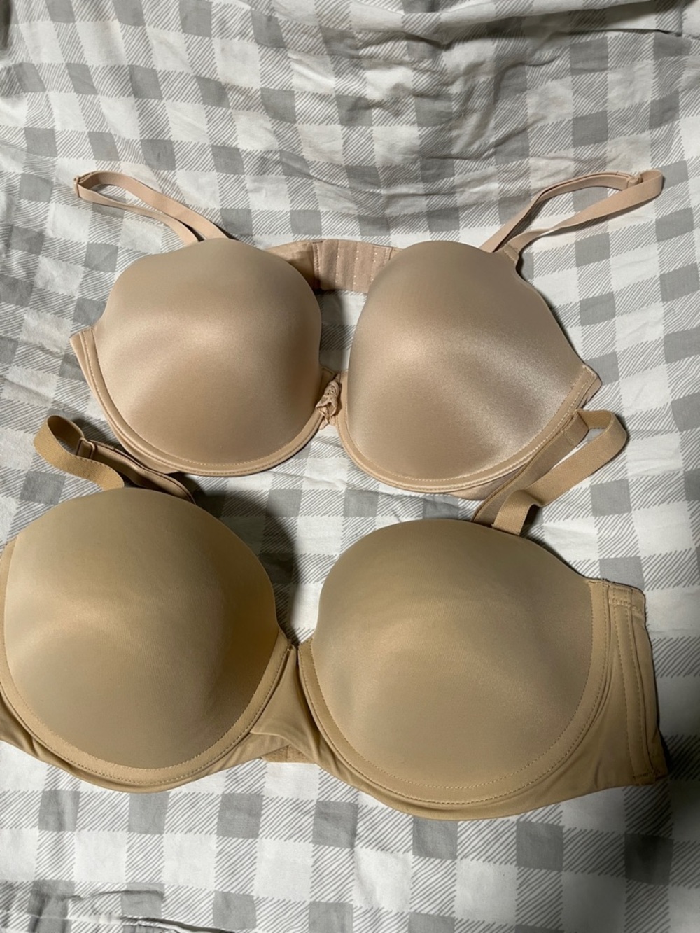 Nude Push Up Bra, Strapless Bra Set Smooth Molded Cups